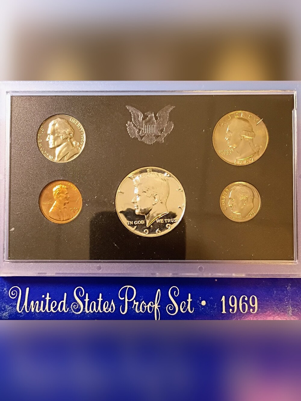 1969-S 40% Silver Kennedy Half Proof Set With 6 High Gloss Coins.